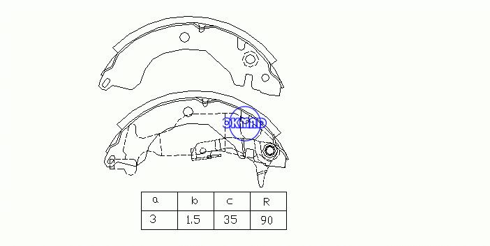 MITSUBISHI COLT II III LANCER IV Hatchback GALANT ETERNA Drum Brake shoes FMSI:1389-S558 OEM:MB366443 MK6674 FSB246 GS8225, OK-BS112